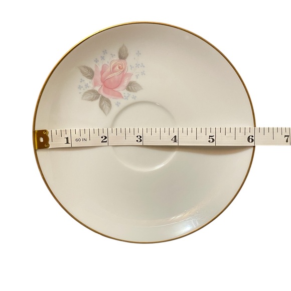 1960's Noritake Roseville Dinnerware Plate Floral Patterned Pink Rose Set of 6 - Picture 5 of 7